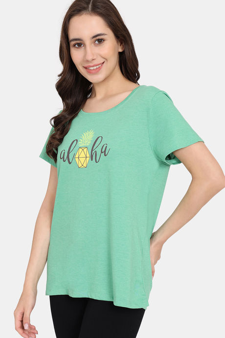 Rosaline Bloom Fest Knit Cotton Top (Pack of 2) -  Blue Green — image 3